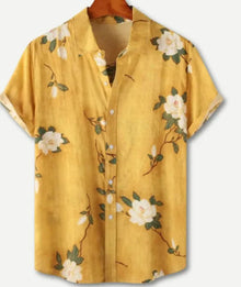 Hawaiian 3D Printed Shirt Amazon Independent Station Bestseller Notch Collar Short Sleeve Shirt