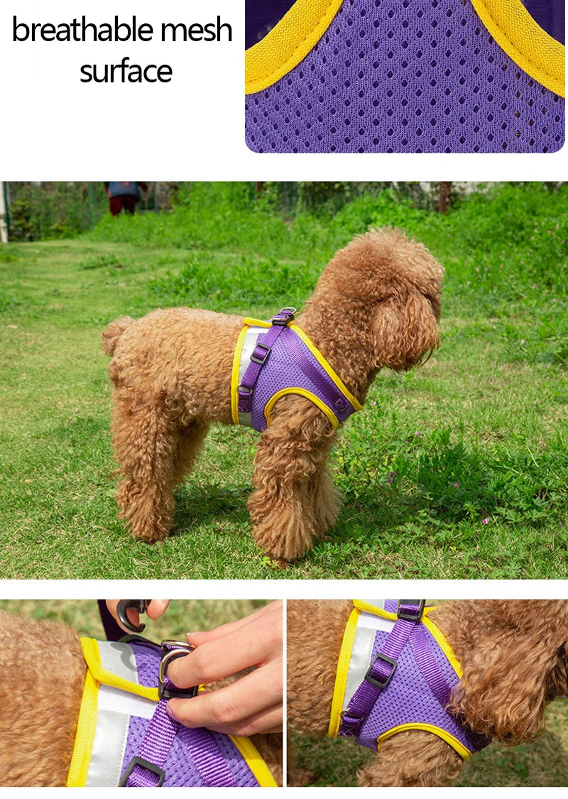 XS/S/M/L/XL Vest Harness Leash Adjustable Vest Strap Puppy Cat Chest Strap Reflective for Small Medium Dogs Cat Harnesses Vest
