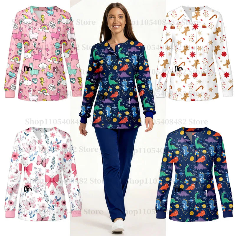 Women Men's Coat Medical Surgical Work Jacket Hospital Uniform Dentist Clinic Outwear Pharmacy Pet Shop Work  Nurse Uniform