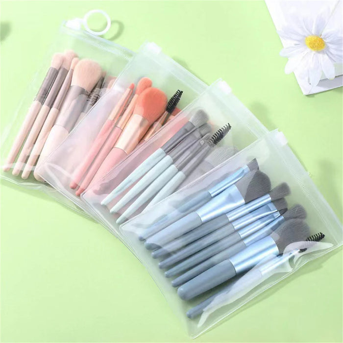 Lot de 8 pinceaux de maquillage doux et duveteux pour fond de teint, blush, poudre, fard à paupières, Kabuki, estompeur, outil de beauté