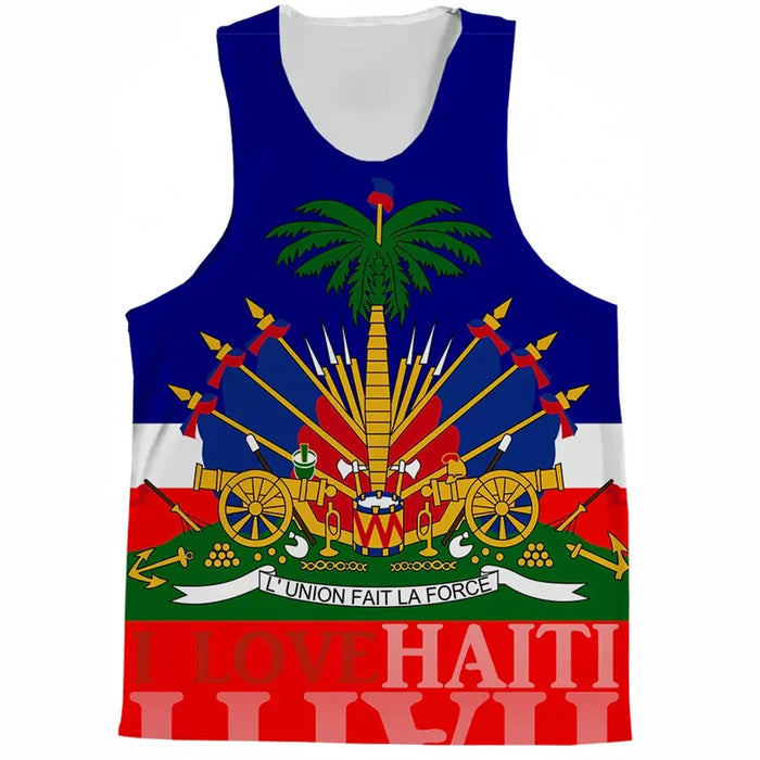 Nouveau design 2025 Haïti débardeur hommes enfants tendance imprimé 3D manches courtes hauts été streetwear t-shirt cool t-shirts amples