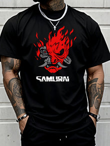 T-shirt unisexe tendance Hip-hop Samouraï, 100 % coton, pour l'été et l'automne, idéal pour le quotidien, le sport en extérieur, style décontracté, coupe ample, manches courtes