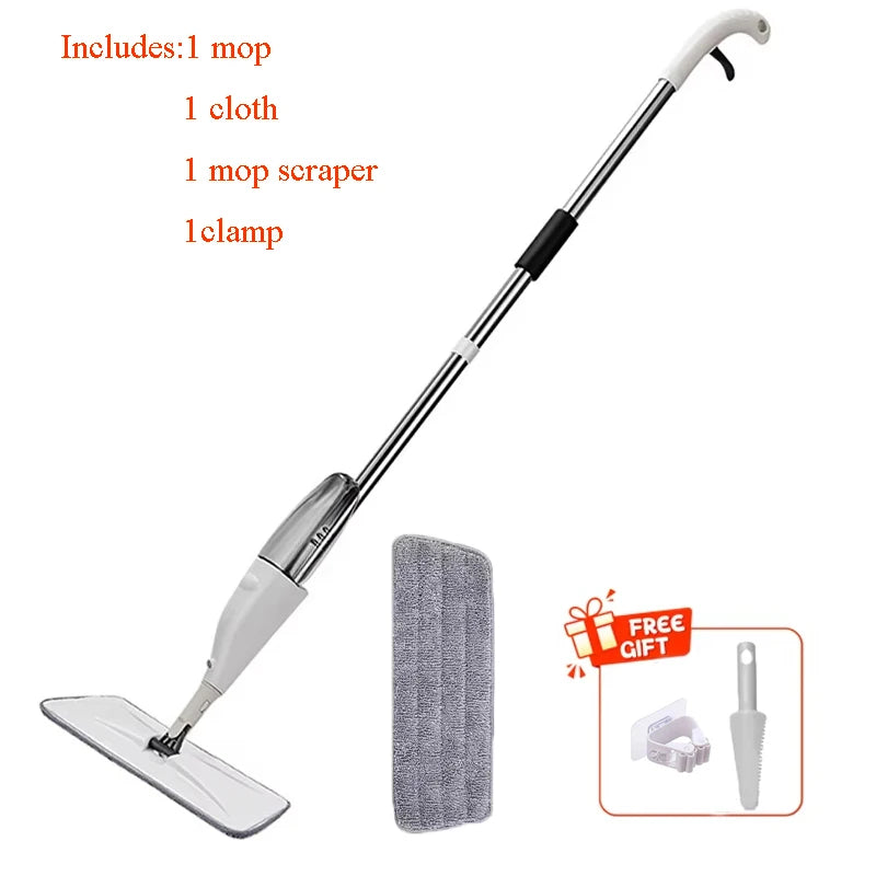 Newest Spray Mop 360° Rotation Reusable Microfiber Pads Cleaner with Refillable Bottle for Home Kitchen Hardwood Floor Cleaning