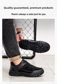 Outdoor Climbing Shoes Men's Trendy Flat Work Shoes Casual Sports Style New Model Comfortable Warmth Synthetic Leather Upgraded