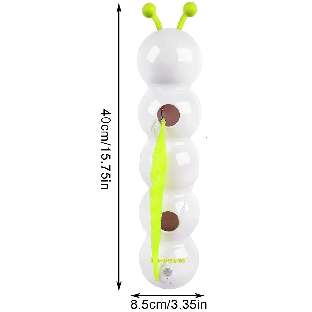 Intelligent Interactive Cat Stick Pro with Prey Tail Replaceable Automatic Swing Caterpillar Motion Activated Teasing Cat Toy