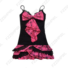 Grunge Punk Gothic Fairycore Emo Girls Dress Sexy Slim Lace Chic Fashion Aesthetic Women's Dresses Harajuku Retro Y2K Streetwear