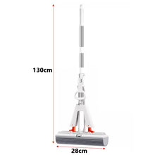 Squeezed Self Draining Rubber Cotton Mop Hand Free Magic Self-Cleaning Flat Mop Reusable Sponge Household Floor Cleaning Tool