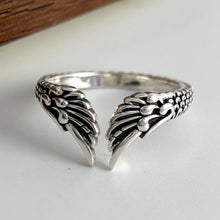 925 Sterling Silver Rings for Women Couple Minimalist Handmade Simple Retro Wing Ring Fine Jewelry Gift Prevent Allergy