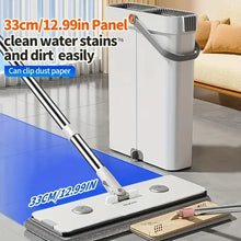 Joybos 360 Spin Mop 33cm Bucket Set Hand-Free Flat Barrel Washing and Squeeze With Scraper Floor Cleaning For Home Wet Dry Mops