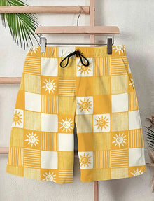 2025 Summer New 3D Japanese Wave Print Men's Street Hip-Hop Casual Shorts Men's Summer Swim Shorts Drawstring Casual Shorts