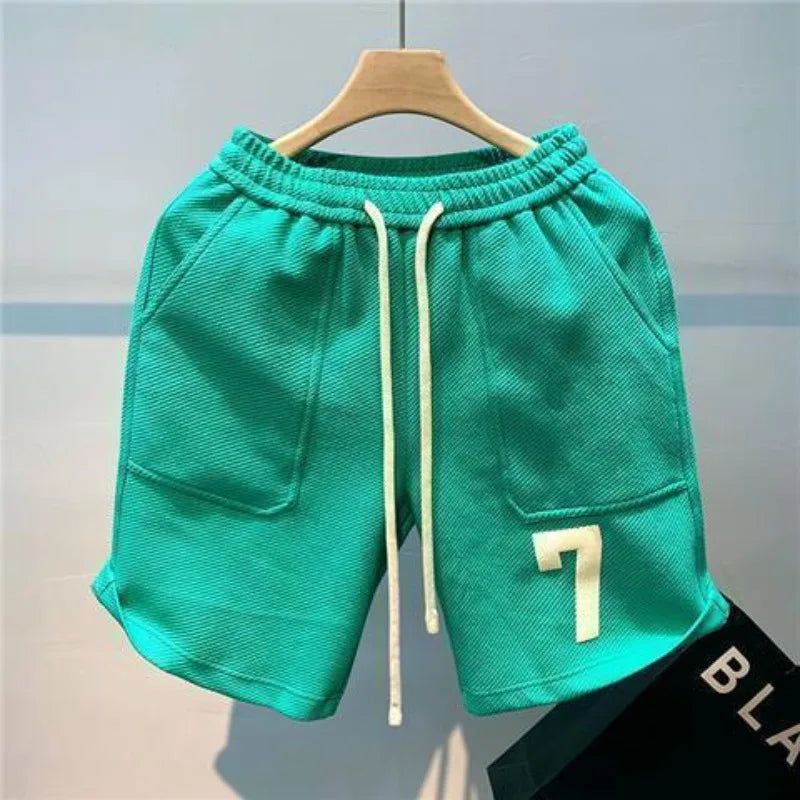 New Men's Shorts Retro Casual Beach Pants Popular Summer Fashion Trend High Street Sports Five-Point Medium Pants Casual Pants