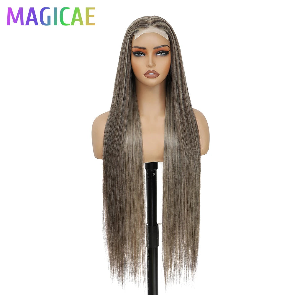 Magicae 36 Inch 4x4 Lace Front Wig Chestnut Brown Ombre