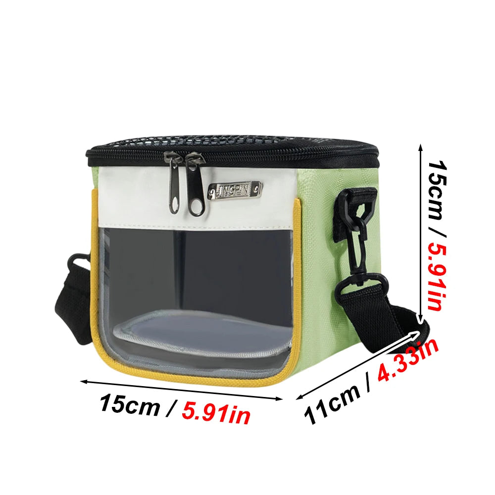 1PC Small Pet Travel Carrier Bag Breathable Mesh Top Clear Window Hamster Squirrel Parrot Outdoor Crossbody Shoulder Pouch Units