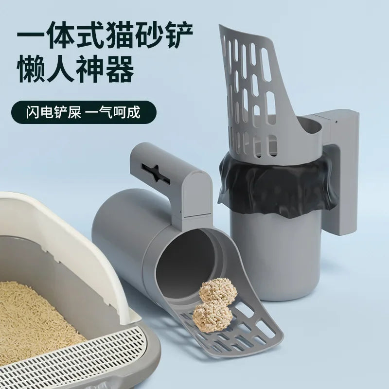 New Cat Litter Shovel Scoop with Refill Bag For Pet Filter Clean Toilet Garbage Picker Cat Supplies Cat Litter Box Self Cleaning