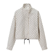 Fashionable Polka Dot Outerwear And Shorts Set Women's Autumn New Arrival Versatile Checkered Print Long Sleeve Polyester Fiber