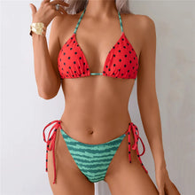Watermelon Print Halter String Micro Bikini Swimwear Women