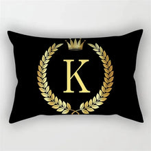 Black and Gold Letter Pattern Print Decoration Bedroom Living Room Office Cushion Cover Home Decoration Rectangular Pillowcase
