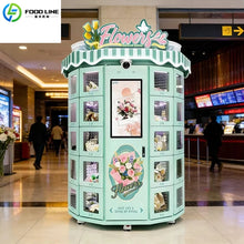 Customize Supplier Factory 30-grid Flower Cabinet Outdoor Fresh Floral Flower Bouquet Vending Machine with 32-inch Touch Screen