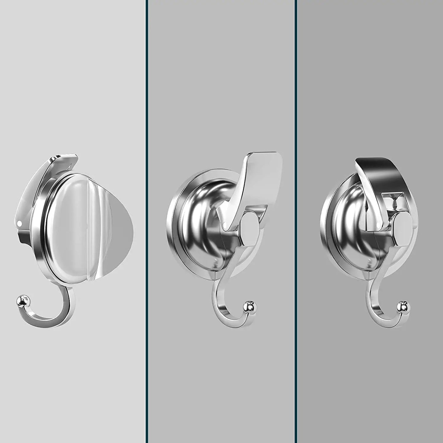 2/4PCS Heavy Duty Vacuum Suction Cup Hooks No Drilling Super Suction Cup HangerRobe Coat Wreath Hook for Shower Kitchen Bathroom