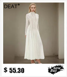 DEAT Fashion Shoulder Sequin Mesh Diamond Suspender Dress Women's Slim Fit High Waist Ankle-length Dresses New 7A846