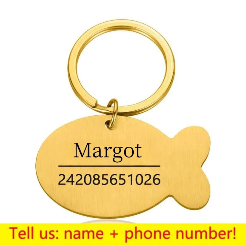 Personalized Engraved Pet ID Name Cat Dog Pet ID Anti-lost Tag Pendant for Cat Puppy Dog Collar Tag Keyring Bone Pet Accessories