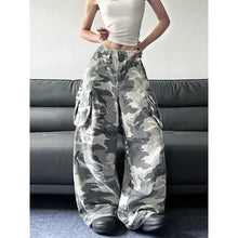 YIBASHU 2026 Spring Women Camouflage Wide Fit Denim Cargo Pants Japanese Tomboy Y2K Baggy Jeans Harajuku Grunge Punk Cowboy New