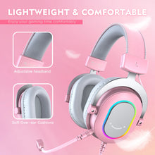 FIFINE Gaming Headset with RGB/7.1 Surround Sound/MIC/Line control,USB Over-ear Headphone for Gamer/PC/PS4/PS5 Ampligame H6P
