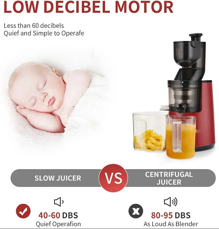 220V Cold Press Juicer Home Slag Separation Ginger Fruit Vegetable Juice Extractor Multifunctional Fruit Slow Juicer Automatic