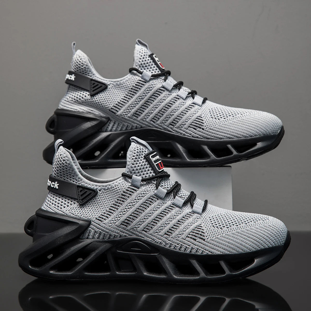 Men's Fashion Versatile Comfortable Lace-up Sports Casual Shoes, Mesh Shoes, Simple Striped All-Season Thick-Soled Trendy Sports