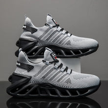 Men's Fashion Versatile Comfortable Lace-up Sports Casual Shoes, Mesh Shoes, Simple Striped All-Season Thick-Soled Trendy Sports