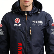 Veste de moto pour homme Yamaha avec capuche coupe-vent et imperméable, amovible, grande taille, style printemps-automne, veste tactique