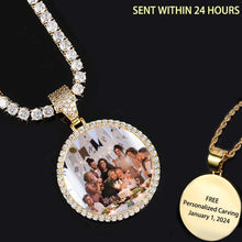 Hip Hop Jewelry Bling CZ Memorial Picture Frames Necklace Personalization Photo Custom 26/35/45/68.5MM Circle Medallions Pendant