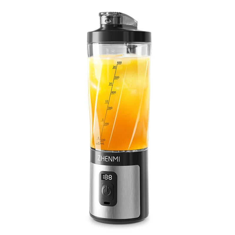 Portable Ice-Crushing Blender,  600ml High-Speed Blending for Smoothies, , Shakes, Food Prep, and Frozen Blending