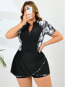 Plus Size High Waist Push Up Bikini Swimsuit Set For Women