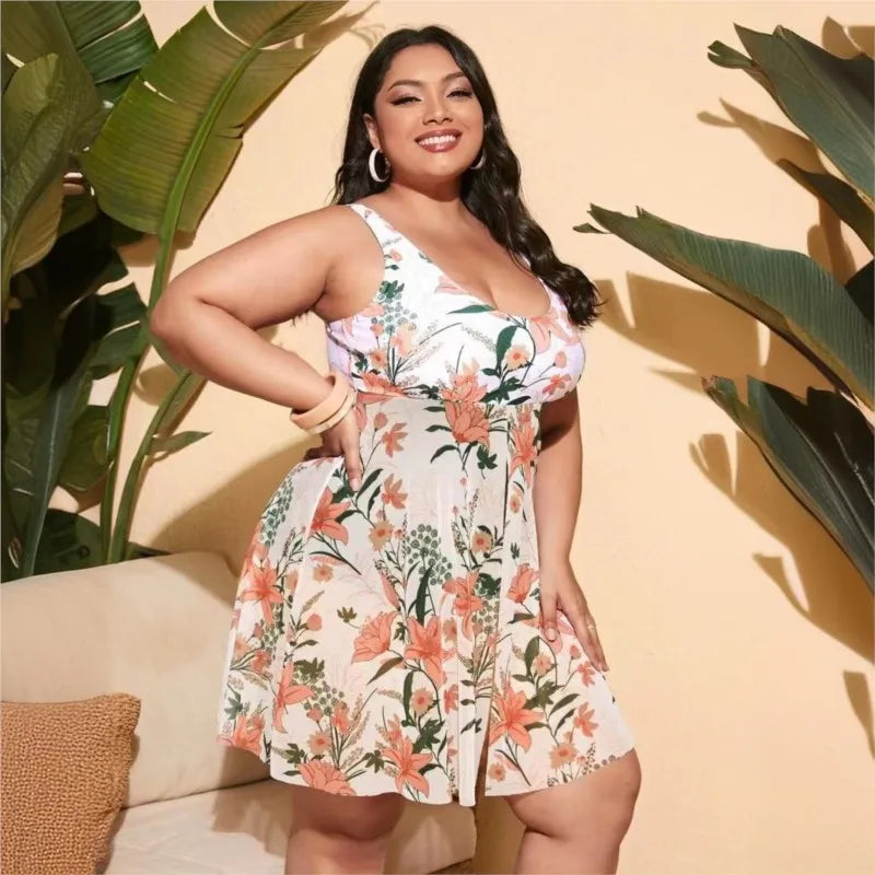 Plus Size High Waist Push Up Tummy Control Bikini Set