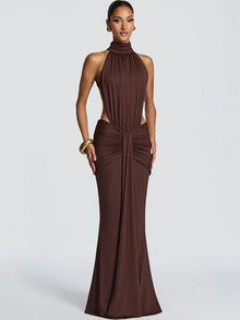 Articat Elegant Sleeveless Halter Bodycon Party Club Evening Dress Women Sexy Slim Backless Long Dresses Spring New Dress 2026