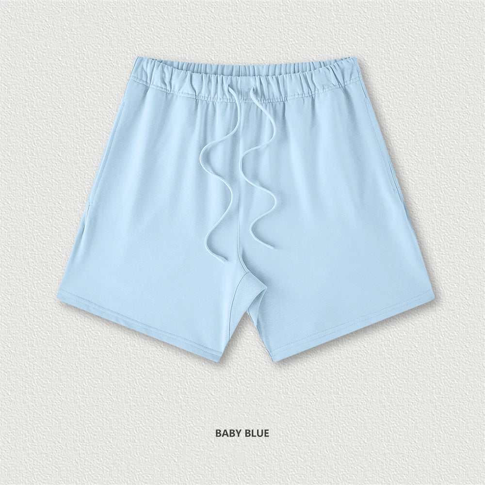 ZODF 2025 Summer Men Heavy Weight 425gsm Cotton Shorts Unisex Women Loose High Street Comfortable Solid Pants Streetwears HY0495