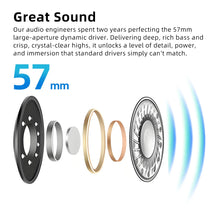 Bluedio 57mm Driver Wireless Headphones With Mic Over Ear Bluetooth 5.4 Headset HiFi Stereo Earphone For Phone PC Sports Office