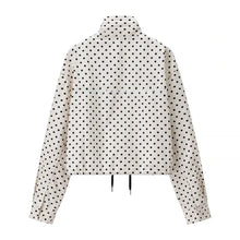 Fashionable Polka Dot Outerwear And Shorts Set Women's Autumn New Arrival Versatile Checkered Print Long Sleeve Polyester Fiber