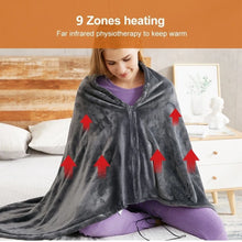 Coral Velvet Heating Blanket 8 Heated Areas 3 Heated Level USB Heating Shawl Wearable Design Fast Heating Electric Blanket