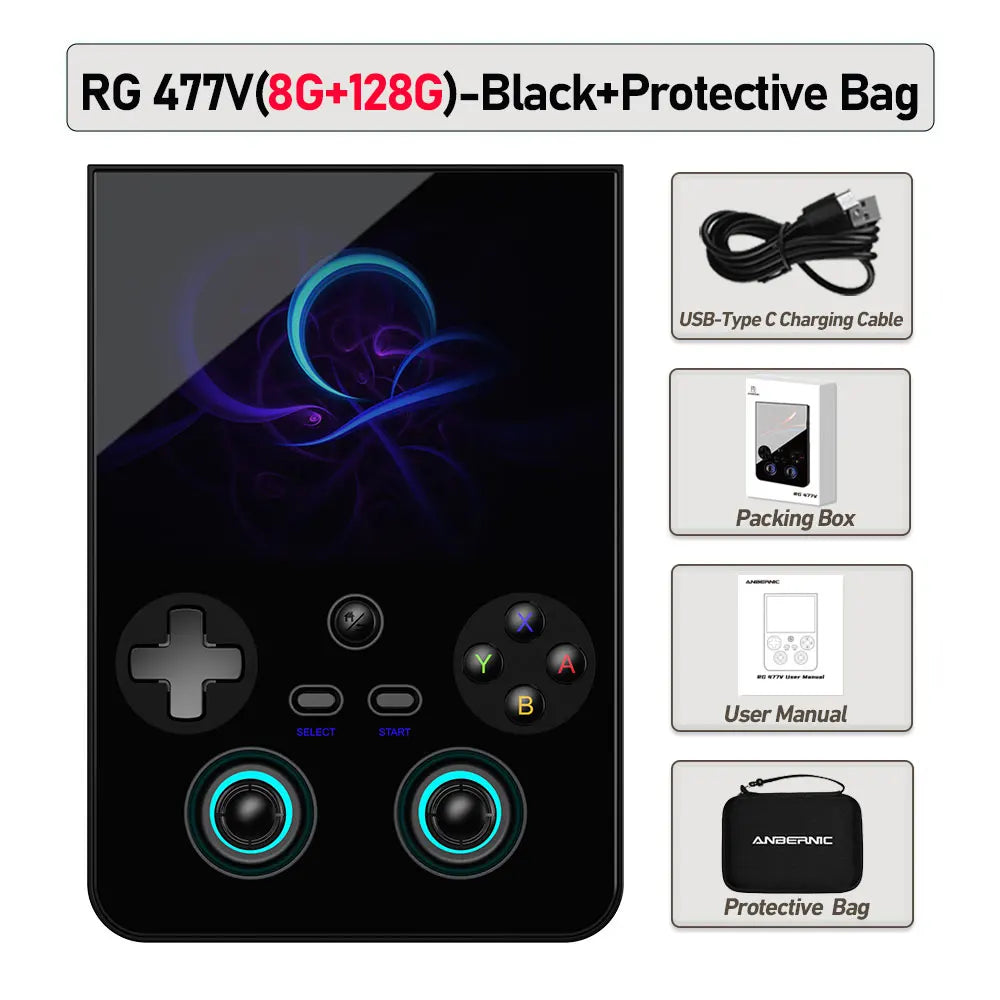 Anbernic RG 477V Retro Handheld Game Console 4.7-inch Touchscreen Dimensity 8300 Android 14 WiFi Bluetooth Hall RGB Joystick Ai