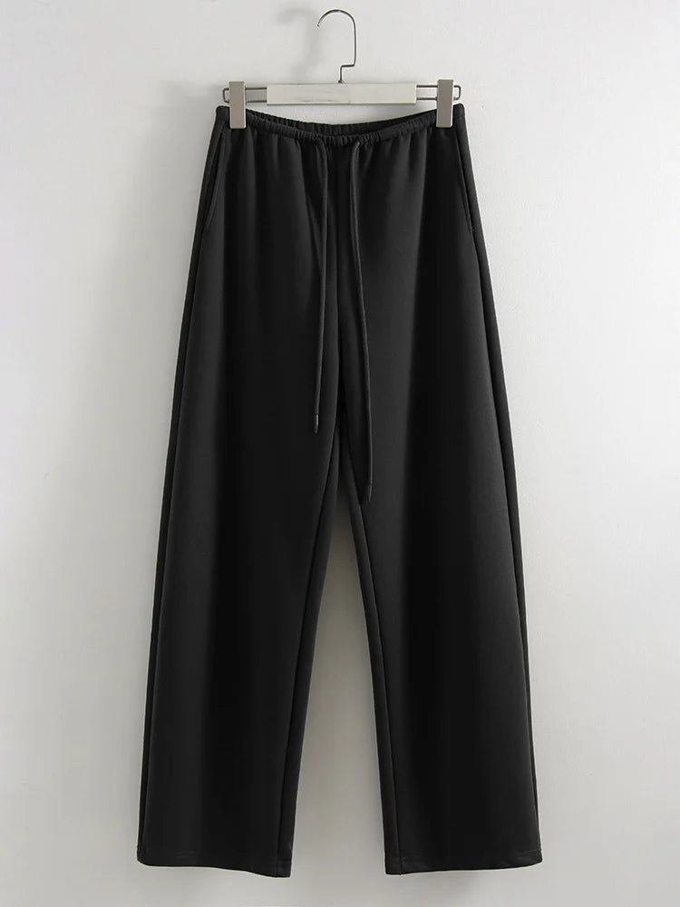 Burgundy Sweatpants Women Straight Leg Sport Bottoms Trousers Lady Autumn Basic Joggers Wide Leg Women's Pants And Trousers Tall
