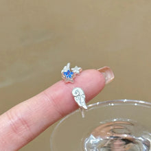 Sweet Angel Wing Star Open Ring for Women Exquisite Romantic White Finger Ring Vintage Creative Cute Versatile Jewelry Wholesale