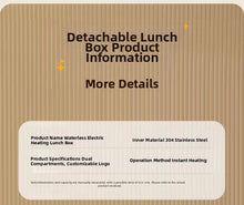 304 Stainless Steel Electric Lunch Box Constant Temperature Heated Lunch Box Plug-in 1.2L Double Chamber Water-Free Lunch Box