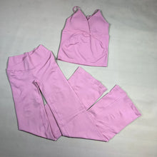 Yoga Twist V Crossover  Set High Waist Seamless Top Vision Flares Bootcut Leggings No Front Seam Flare Pants  Pilates Workout