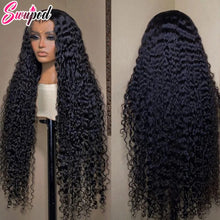 30 40 inch 250% 13x6 HD Lace Frontal Wig for Women 13x4 Front Deep Wave Kinky Curly Human Hair Dark Black Glueless Pre Plucked