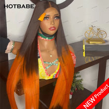 T2/350 Ginger Color Silky Straight 13×4/13×6/360 HD Transparent Lace Frontal Wigs Preplucked For Women Glueless Wigs Human Hair