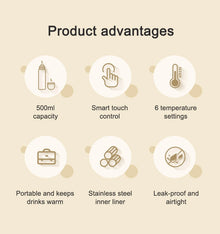 12V/24V/110V/220V Temperature Control Electric Kettle Car Travel Insulation Heating Cup 500ml Hot Water Boiler Coffee Tea Bottle