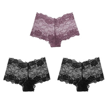 BZEL 3PCS Fashion Women's Panties Sweet Lace Female Boxers Hollow Out Sexy Lingerie Charming Underwear Soft Breathable Boyshorts