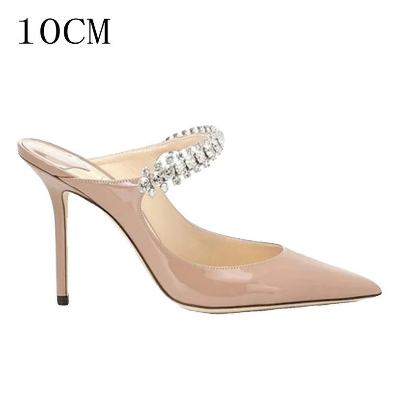 2026 Fashion Women Slippers Pointed Toe High Heels Sandals Sexy Stripper Party Slides Mule Ladies Shoes Slingbacks Slides